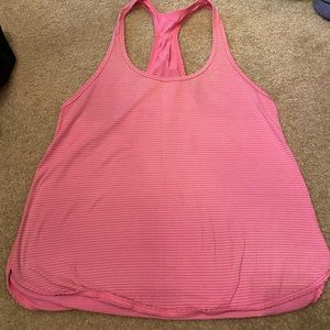 Lululemon Pink Striped Racerback Tank Top